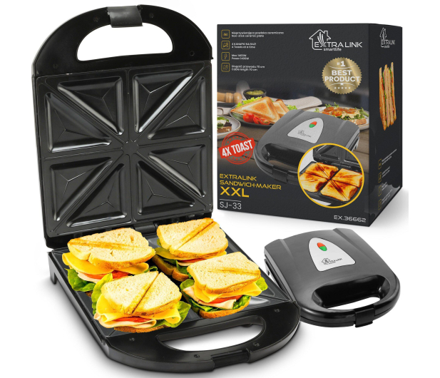 Extralink Opiekacz do kanapek XXL 4 tosty Home SJ-33 - 1373009 - zdjęcie